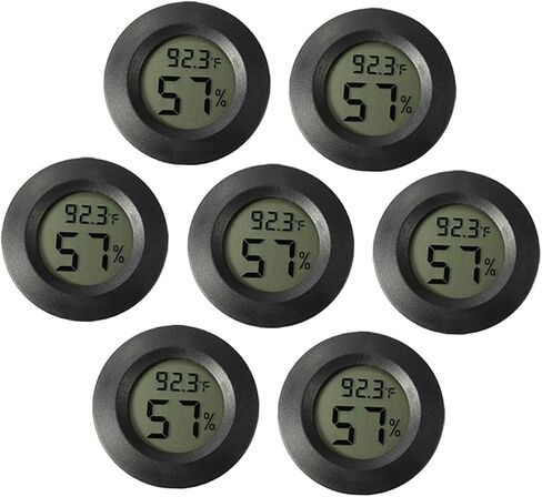 BESTonZON 7Pcs Mini Hygrometer Thermometer Digital Humidity Temperature for Reptile Tank and Incubator Compact Design for Use LCD Display in Saudi Arabia