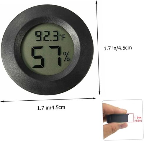 BESTonZON 7Pcs Mini Hygrometer Thermometer Digital Humidity Temperature for Reptile Tank and Incubator Compact Design for Use LCD Display in Saudi Arabia