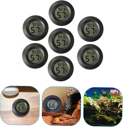 BESTonZON 7Pcs Mini Hygrometer Thermometer Digital Humidity Temperature for Reptile Tank and Incubator Compact Design for Use LCD Display in Saudi Arabia