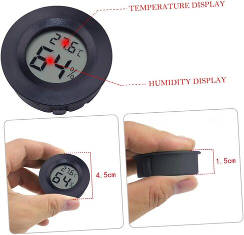 BESTonZON 7Pcs Mini Hygrometer Thermometer Digital Humidity Temperature for Reptile Tank and Incubator Compact Design for Use LCD Display in Saudi Arabia