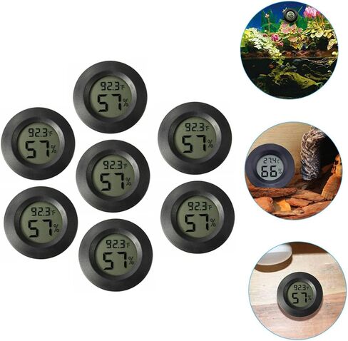 BESTonZON 7Pcs Mini Hygrometer Thermometer Digital Humidity Temperature for Reptile Tank and Incubator Compact Design for Use LCD Display in Saudi Arabia