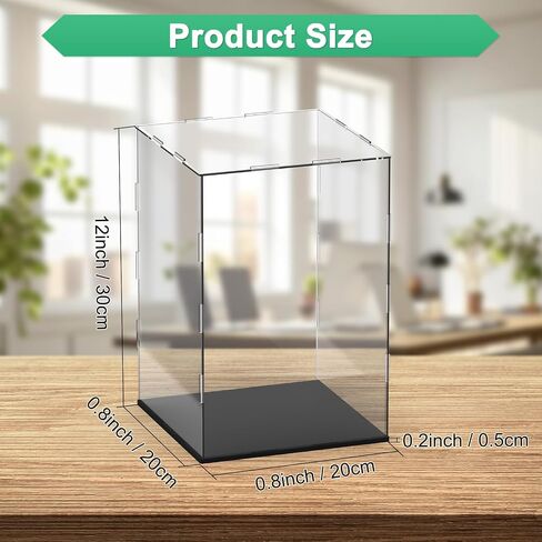 Clear Acrylic Display Case, 12 x 12 x 8 Inch Assemble Clear Acrylic Display Box Dustproof for Action Figures/Model/Statues/Collectibles/Doll/Toys/Home Storage in Saudi Arabia