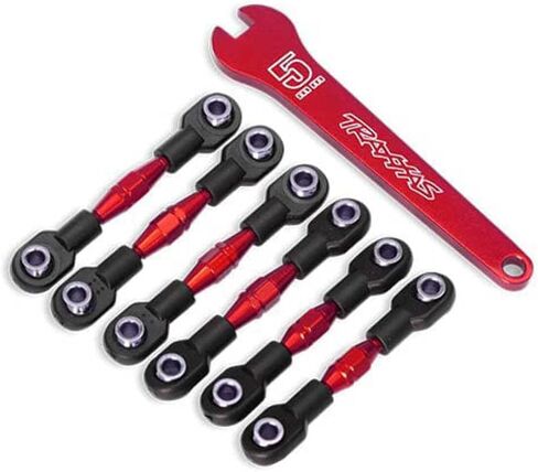Traxxas TRA8341R Turnbuckles, Aluminum (red-Anodized), Camber Links, 32mm (Front) (2)/ Camber Links, 28mm (Rear) (2) in Saudi Arabia