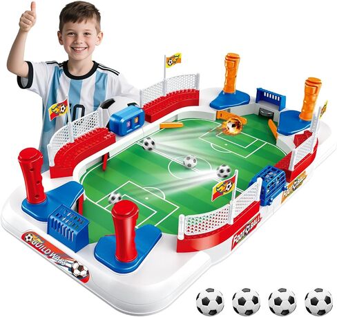 Mini Foosball Table Soccer Board Games for Kids & Adults Indoor Sports Soccer Toys with Dual Flipper Controls & High Fences Pinball Machine Home Party Fun Birthday Gift for Boys Ages 6 7 8-12 in Saudi Arabia