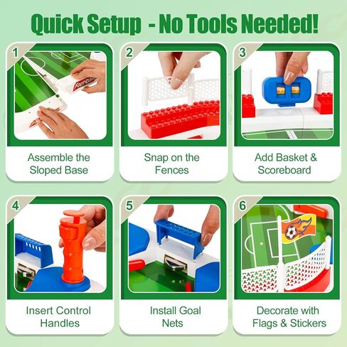 Mini Foosball Table Soccer Board Games for Kids & Adults Indoor Sports Soccer Toys with Dual Flipper Controls & High Fences Pinball Machine Home Party Fun Birthday Gift for Boys Ages 6 7 8-12 in Saudi Arabia