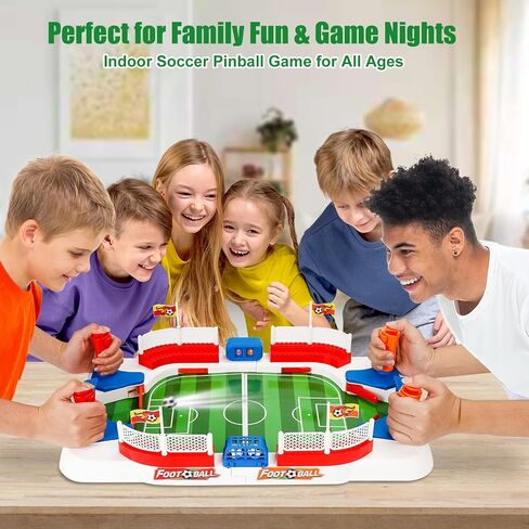 Mini Foosball Table Soccer Board Games for Kids & Adults Indoor Sports Soccer Toys with Dual Flipper Controls & High Fences Pinball Machine Home Party Fun Birthday Gift for Boys Ages 6 7 8-12 in Saudi Arabia