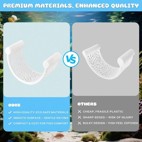 White Betta Fish Hammock – Minimalist Floating Rest Platform for Shrimp, Nano Fish, and Bettas – Clean Aquarium Perch Ledge, Aquascape Decor for Low Flow Tanks, Floating Bed for Small Fish in Kuwait