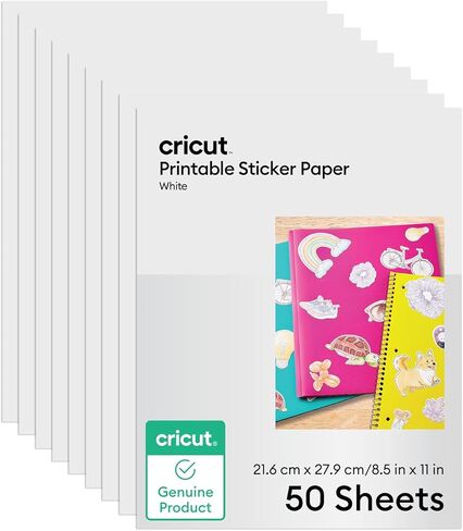 ورقة ملصق قابلة للطباعة Cricut - 50 عدد ، حجم الرسالة الأمريكية (8.5 بوصة × 11 بوصة) in Saudi Arabia