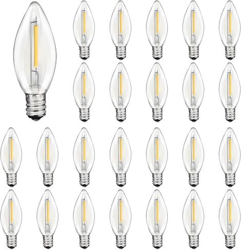 Silicone Dipped Candle Light Bulbs Country Style Candle Replacement Bulbs 5 Watts Clear Silicone Light Bulbs for Window Candles Chandeliers, C7/E12 Candelabra Base (12 Pack) in Saudi Arabia