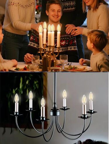 Silicone Dipped Candle Light Bulbs Country Style Candle Replacement Bulbs 5 Watts Clear Silicone Light Bulbs for Window Candles Chandeliers, C7/E12 Candelabra Base (12 Pack) in Saudi Arabia
