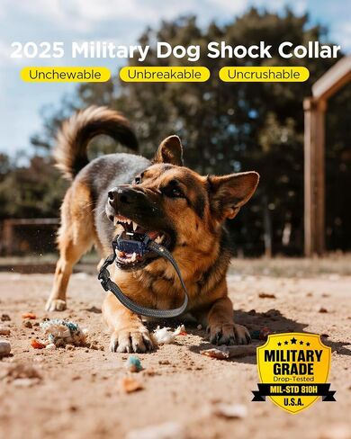 طوق صدمة الكلب العسكري Blackdog-طوق تدريب على الكلاب على بعد 4200 قدم مع 4 أوضاع تدريب ، ومصباح يدوي ، وضوايا ، وبطارية لمدة 3 أشهر ، و IP67 مقاوم للماء ، طوق Elar لجميع السلالات 5-150 رطل (الأزرق الداكن) in Saudi Arabia