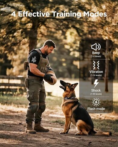 طوق صدمة الكلب العسكري Blackdog-طوق تدريب على الكلاب على بعد 4200 قدم مع 4 أوضاع تدريب ، ومصباح يدوي ، وضوايا ، وبطارية لمدة 3 أشهر ، و IP67 مقاوم للماء ، طوق Elar لجميع السلالات 5-150 رطل (الأزرق الداكن) in Saudi Arabia
