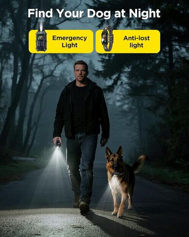 طوق صدمة الكلب العسكري Blackdog-طوق تدريب على الكلاب على بعد 4200 قدم مع 4 أوضاع تدريب ، ومصباح يدوي ، وضوايا ، وبطارية لمدة 3 أشهر ، و IP67 مقاوم للماء ، طوق Elar لجميع السلالات 5-150 رطل (الأزرق الداكن) in Saudi Arabia