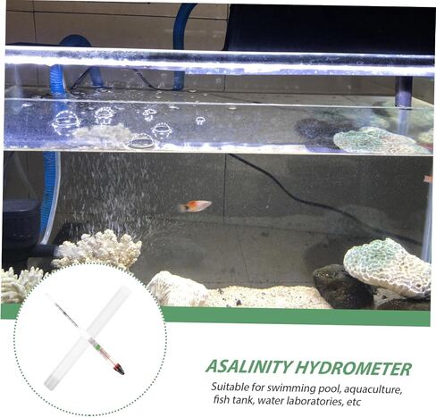 1Set Salinity Hydrometer for Aquarium Accurate Water Density Lightweight Glass Test Tool for Saltwater Easy to Use for Fish Tanks and Swimming Pools in Saudi Arabia