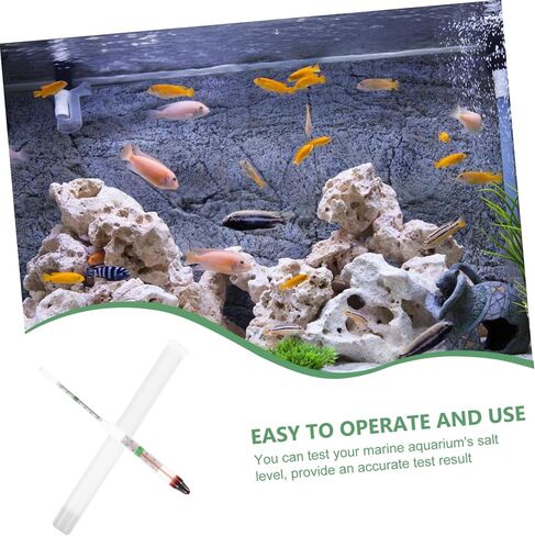 1Set Salinity Hydrometer for Aquarium Accurate Water Density Lightweight Glass Test Tool for Saltwater Easy to Use for Fish Tanks and Swimming Pools in Saudi Arabia