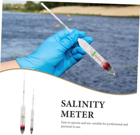 1Set High Precision Salinity Hydrometer with Temperature Gauge for Aquariums Durable Glass Salinity for Freshwater Saltwater Fish Tanks for Aquaculture Water in Saudi Arabia