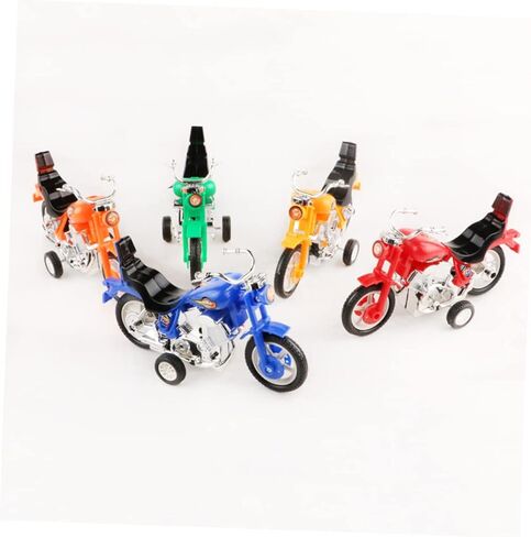 Toyvian 4pcs Mini Plastic Inertial Motorbike Pull Back Friction Powered Motorcycle Models Educational Safe Play in Saudi Arabia