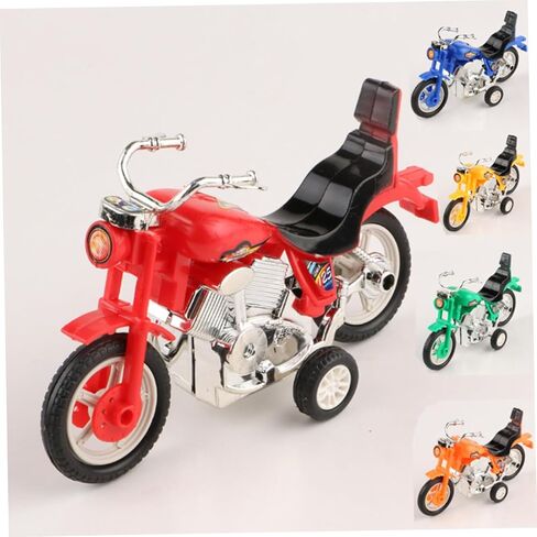 Toyvian 4pcs Mini Plastic Inertial Motorbike Pull Back Friction Powered Motorcycle Models Educational Safe Play in Saudi Arabia