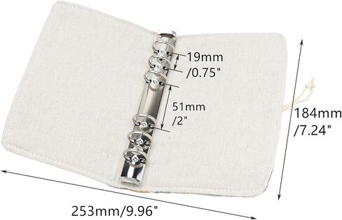 Mogoostry A6 Cloth Binder Cover 6-Ring Pink Flower Decor Refillable Fabric Binder Rope-Tied Button Binding Notebook Protector in Kuwait