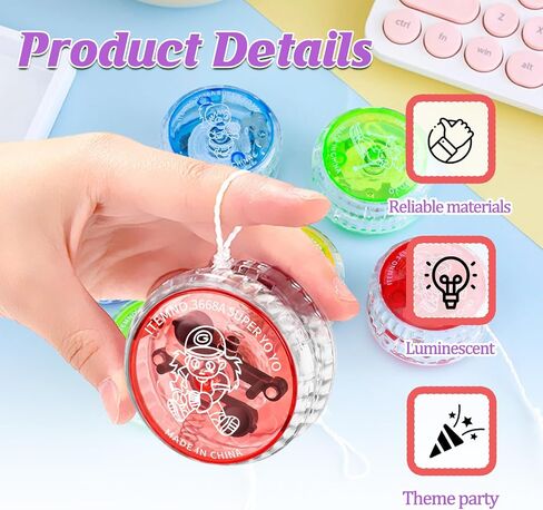 50 حزمة LED LED UP Yoyos ملونة من البلاستيك yo-yos للمبتدئين بكميات يو يو يوس للحصول على جوائز عيد ميلاد الفصول in Saudi Arabia