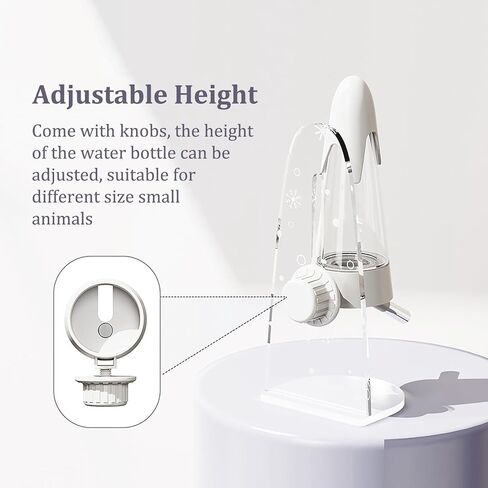 Hamster Water Bottle with Stand and Food Bowl, 2 in 1 4.2 Oz No Drip Water Bottle for Guinea Pig Gerbil Squirrel Hedgehog Hamster Small Animal Water Dispenser Cage Accessories (White, 125ML/4.2OZ) in Kuwait