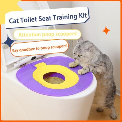 طقم تدريب Cat Evalet - مدرب مرحاض Cat Cat القابل لإعادة الاستخدام ، نظام تدريب على مرحاض الحيوانات الأليفة القابل للإزالة ، لتنظيف الحيوانات الأليفة. in Kuwait