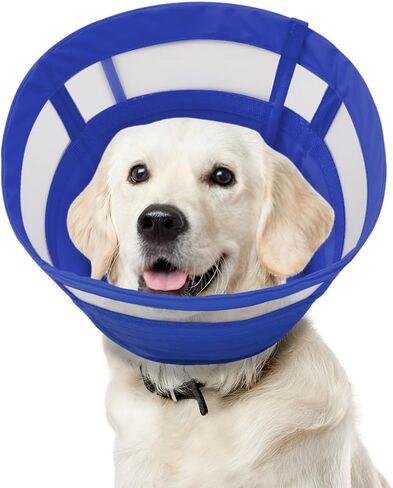 ASENKU Dog Cone Collar, Soft Adjustable Cone for Dogs to Stop Licking, Lightweight Recovery Dog Cone After Surgery, Pet E-Collar for Small, Medium & Large Dogs(Blue, XL) in Kuwait