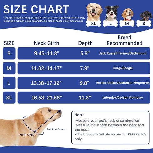 ASENKU Dog Cone Collar, Soft Adjustable Cone for Dogs to Stop Licking, Lightweight Recovery Dog Cone After Surgery, Pet E-Collar for Small, Medium & Large Dogs(Blue, XL) in Kuwait