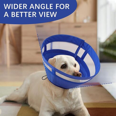 ASENKU Dog Cone Collar, Soft Adjustable Cone for Dogs to Stop Licking, Lightweight Recovery Dog Cone After Surgery, Pet E-Collar for Small, Medium & Large Dogs(Blue, XL) in Kuwait