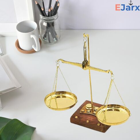 وزن الذهب التقليدي القديم (Tarazu) النحاس النحاس المقياس التوازن التوازن في قانون العدالة مقياس الديكور ديكور المنزل بحري مقياس وزن نحاسي صغير in Kuwait
