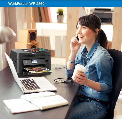 طابعة ألوان لاسلكية من Epson WF-2860 All-in-One مع الماسح الضوئي والناسخ والفاكس و Ethernet و Wi-Fi Direc in Kuwait