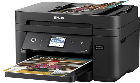 طابعة ألوان لاسلكية من Epson WF-2860 All-in-One مع الماسح الضوئي والناسخ والفاكس و Ethernet و Wi-Fi Direc in Kuwait