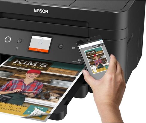 طابعة ألوان لاسلكية من Epson WF-2860 All-in-One مع الماسح الضوئي والناسخ والفاكس و Ethernet و Wi-Fi Direc in Kuwait