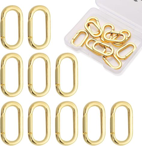 10pcs 925 Silver Plated Oval Clasps,Jewelry Clasps,Gold Paper Clip Clasps,DIY Bracelets Necklaces Jewelry Making and Repairing (925 Silver-14mm) in Kuwait