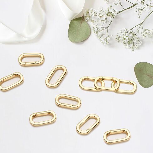 10pcs 925 Silver Plated Oval Clasps,Jewelry Clasps,Gold Paper Clip Clasps,DIY Bracelets Necklaces Jewelry Making and Repairing (925 Silver-14mm) in Kuwait