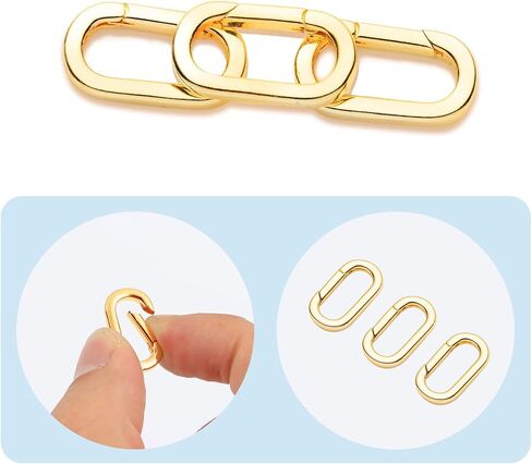 10pcs 925 Silver Plated Oval Clasps,Jewelry Clasps,Gold Paper Clip Clasps,DIY Bracelets Necklaces Jewelry Making and Repairing (925 Silver-14mm) in Kuwait