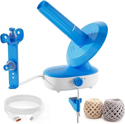 Caydo Yarn Winder Pro ، تلقائي كبير كعكة الغزل الكعكة للحيوانات الكروشيه ، والتوتر المزدوج لسرعة السرعة ، حاصلة على براءة اختراع (أزرق) in Kuwait