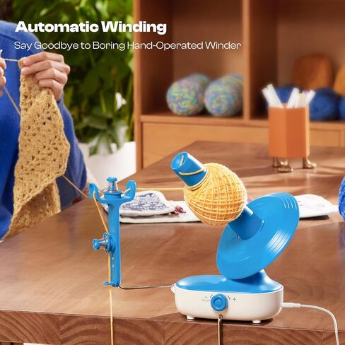 Caydo Yarn Winder Pro ، تلقائي كبير كعكة الغزل الكعكة للحيوانات الكروشيه ، والتوتر المزدوج لسرعة السرعة ، حاصلة على براءة اختراع (أزرق) in Kuwait