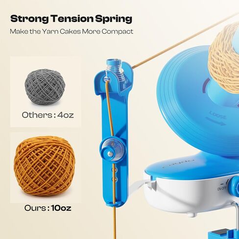 Caydo Yarn Winder Pro ، تلقائي كبير كعكة الغزل الكعكة للحيوانات الكروشيه ، والتوتر المزدوج لسرعة السرعة ، حاصلة على براءة اختراع (أزرق) in Kuwait