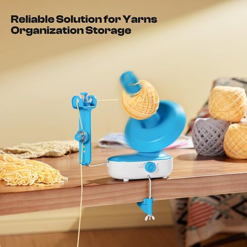 Caydo Yarn Winder Pro ، تلقائي كبير كعكة الغزل الكعكة للحيوانات الكروشيه ، والتوتر المزدوج لسرعة السرعة ، حاصلة على براءة اختراع (أزرق) in Kuwait