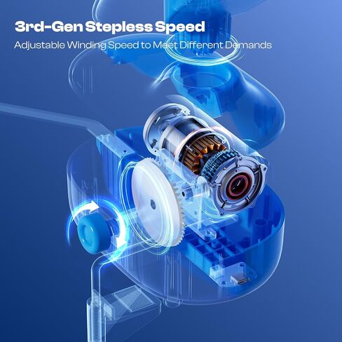 Caydo Yarn Winder Pro ، تلقائي كبير كعكة الغزل الكعكة للحيوانات الكروشيه ، والتوتر المزدوج لسرعة السرعة ، حاصلة على براءة اختراع (أزرق) in Kuwait