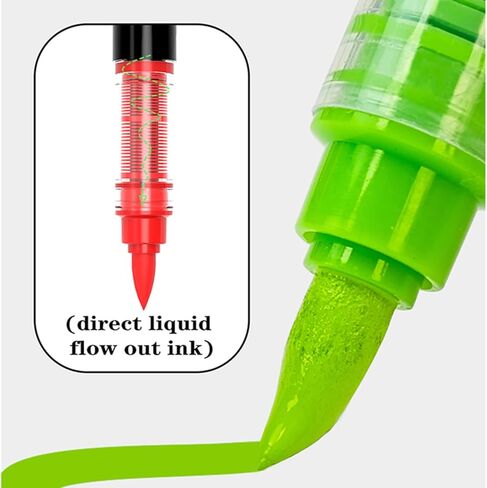 Acrylic Paint Markers Pens, 48 Vivid Colors Acrylic Markers Set,Direct Liquid Type, Stackable Color, Odorless Soft Head，Markers for School，Tooli Art ，Fabric & Creative Crafts (48) in Saudi Arabia