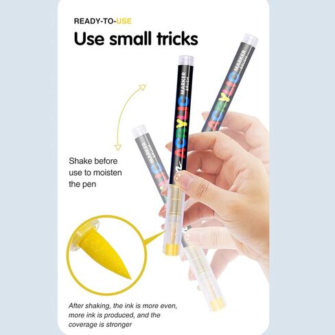 Acrylic Paint Markers Pens, 48 Vivid Colors Acrylic Markers Set,Direct Liquid Type, Stackable Color, Odorless Soft Head，Markers for School，Tooli Art ，Fabric & Creative Crafts (48) in Saudi Arabia