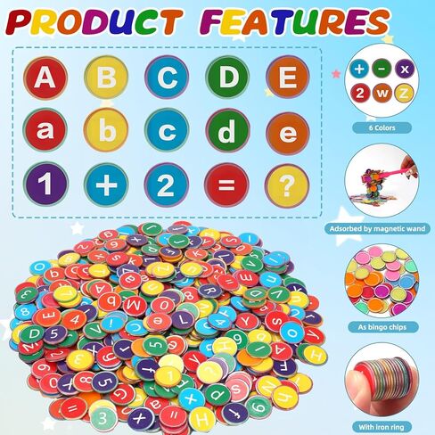 Coopay 234 PCS ALPHABETS NUMBERS و 2 PCS WANDS MAGNECTION - رسائل تعلم طفل للتهجئة ، أدوات القراءة للأطفال العلوم من القراءة ، وإمدادات التدريس رياض الأطفال in Saudi Arabia
