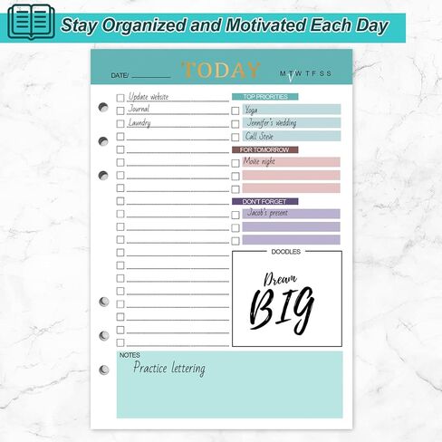 A5 refill paper planner إدراج ، 3 حزمة 6 ثقوب ورقة إعادة ملء الأوراق ، 300 صفحة مخطط الموثق إدراج دفتر المجلات للمذكرة ، للقيام ، المخططين 8.3 "× 5.6" in Saudi Arabia
