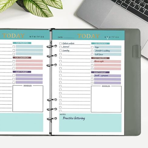 A5 refill paper planner إدراج ، 3 حزمة 6 ثقوب ورقة إعادة ملء الأوراق ، 300 صفحة مخطط الموثق إدراج دفتر المجلات للمذكرة ، للقيام ، المخططين 8.3 "× 5.6" in Saudi Arabia