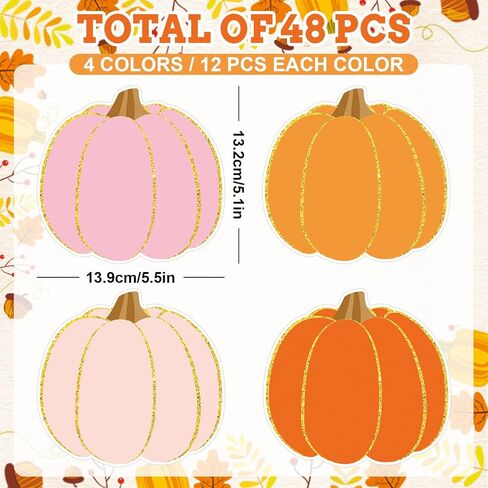 48 PCS Fall Pumpkin Cletouts Boho Pink Orange Pumpts Cutts Autumn Cutting With 100 PCS Point in Kuwait