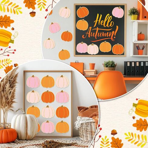48 PCS Fall Pumpkin Cletouts Boho Pink Orange Pumpts Cutts Autumn Cutting With 100 PCS Point in Kuwait