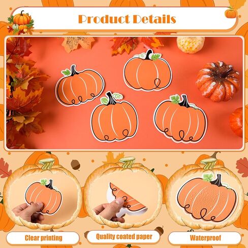 MixTeach 120 Pcs Pumpkin Cutouts Fall Pumpkin Paper Cut Outs 3.9" Autumn Pumpkin Die Cuts with Glue Points for Classroom Bulletin Board Decor Thanksgiving Events Harvest Dinner Party Supplies in Saudi Arabia