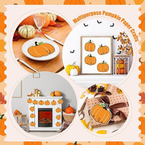 MixTeach 120 Pcs Pumpkin Cutouts Fall Pumpkin Paper Cut Outs 3.9" Autumn Pumpkin Die Cuts with Glue Points for Classroom Bulletin Board Decor Thanksgiving Events Harvest Dinner Party Supplies in Saudi Arabia